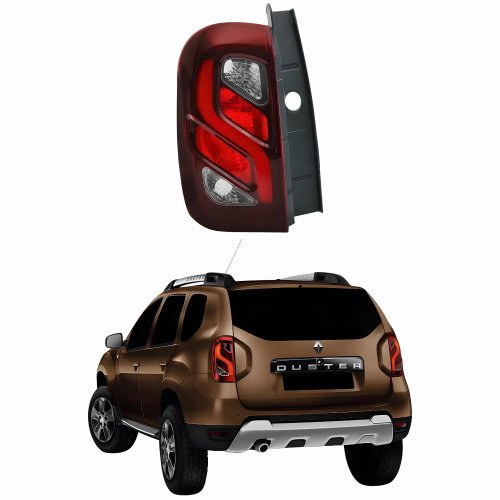Lanterna Traseira Renault Duster 2016 Até 2020 Fumê Com Led Lado Esquerdo Motorista