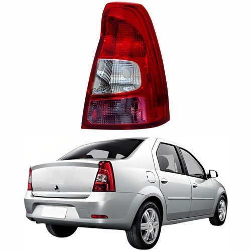Lanterna Traseira Renault Logan 2011 Até 2014 Bicolor Cristal Lado Direito Passageiro