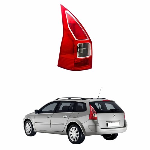 Lanterna Traseira Renault Megane Grantour 2010 2011 2012 Bicolor Cristal Com Friso Cromado Lado Esquerdo Motorista