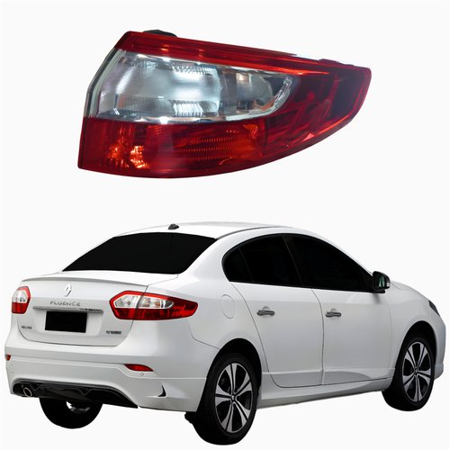 Lanterna Traseira Renault Fluence Sedan 2010 2011 2012 2013 2014 Canto Bicolor Cristal Sem Led Lado Direito Passageiro