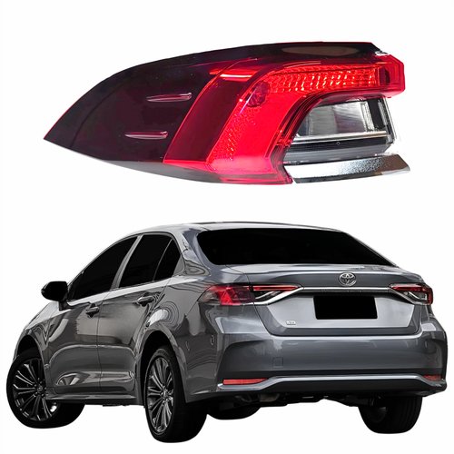 Lanterna Traseira Toyota Corolla Xei 2020 2021 2022 2023 Canto Bicolor Com Led Lado Esquerdo Motorista
