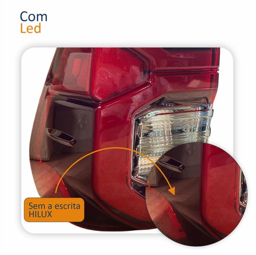 Lanterna Traseira Toyota Hilux Srv 2021 2022 2023 2024 Com Led Lado Esquerdo Motorista