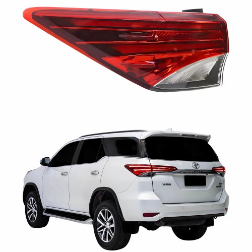 Lanterna Traseira Toyota Hilux Sw4 2016 2017 2018 2019 Canto Bicolor Cristal Com Led Lado Esquerdo Motorista