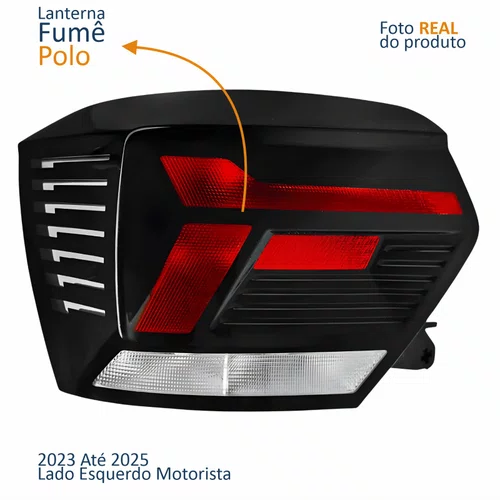 Lanterna Traseira Volkswagen Polo 2023 2024 2025 Fumê Lado Esquerdo Motorista