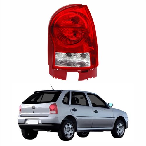 Lanterna Traseira Vw Gol G4 2005 Até 2012 Carcaça Vermelha Lado Direito Passageiro