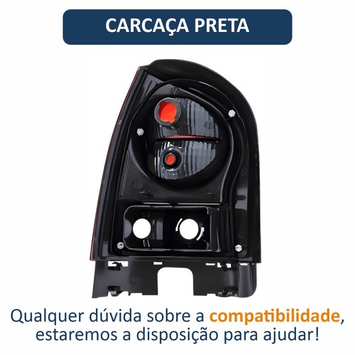 Lanterna Traseira Vw Gol G4 2006 Até 2014 Carcaça Preta Bicolor Fumê Lado Direito Passageiro