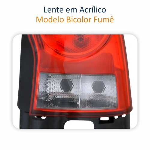 Lanterna Traseira Vw Gol G4 2006 Até 2014 Carcaça Preta Bicolor Fumê Lado Direito Passageiro