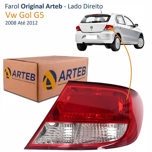 Lanterna Traseira Vw Gol G5 2008 Até 2012 Original Arteb Lado Direito Passageiro