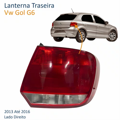 Lanterna Traseira Vw Gol G6 2013 Até 2016 Encaixe Hella Lado Direito Passageiro