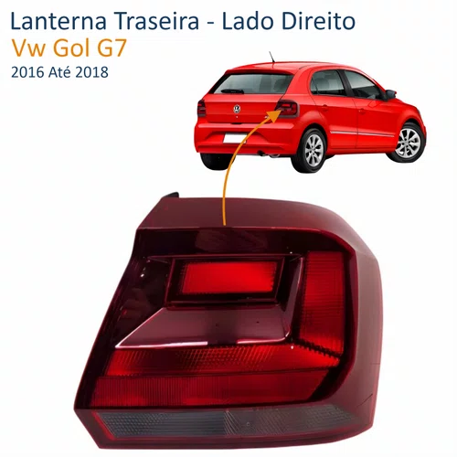 Lanterna Traseira Vw Gol G7 2016 Até 2018 Fumê Lado Direito Passageiro