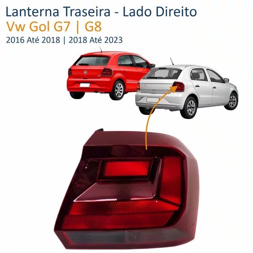 Lanterna Traseira Vw Gol G7 G8 Fumê Lado Direito Passageiro