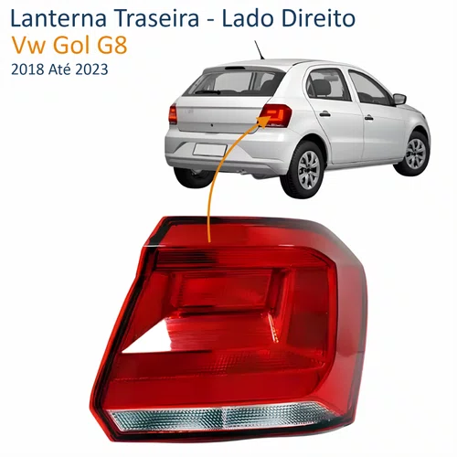 Lanterna Traseira Vw Gol G8 2018 Até 2023 Lado Direito Passageiro