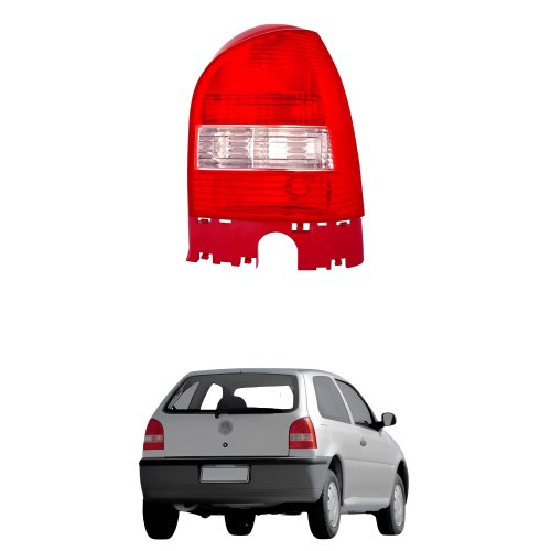 Lanterna VW Gol G3 1999 2000 2001 2002 2003 2004 2005 Carcaça Vermelha Re Cristal Lado Direito Passageiro