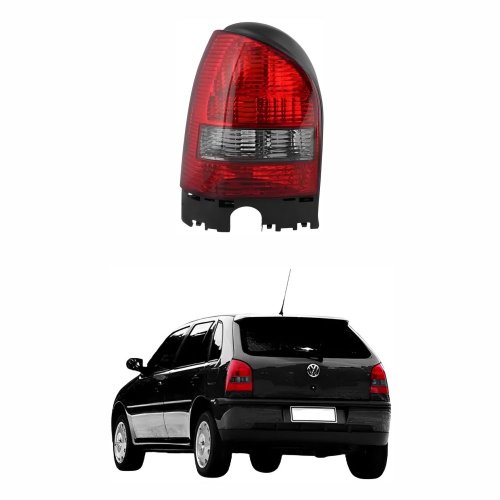 Lanterna VW Gol G3 1999 2000 2001 2002 2003 2004 2005 Carcaça Preta Re Fumê Lado Esquerdo Motorista