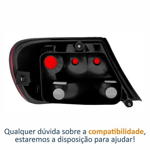Lanterna VW Gol G5 2009 Até 2012 Bicolor Fumê Lado Direito Passageiro