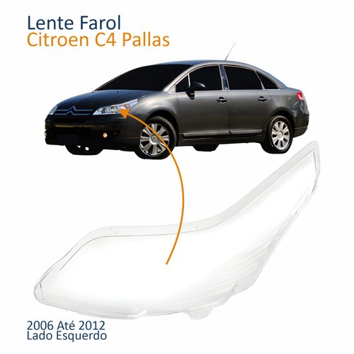 Lente Farol Citroen C4 Pallas 2006 Até 2012 Lado Esquerdo Motorista