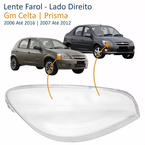 Lente Farol Gm Celta 2006 Até 2016 Prisma 2007 Até 2012 Lado Direito Passageiro