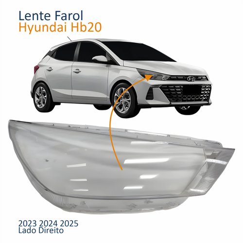Lente Farol Hyundai Hb20 2023 2024 2025 Lado Direito Passageiro