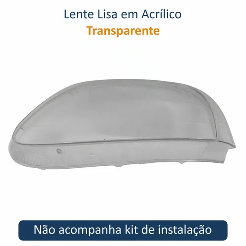 Lente Farol Vw Crossfox 2005 Até 2010 Simples Lado Esquerdo Motorista