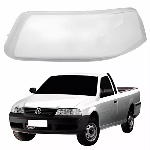 Lente Farol VW Saveiro G3 1999 Até 2005 Lado Esquerdo Motorista