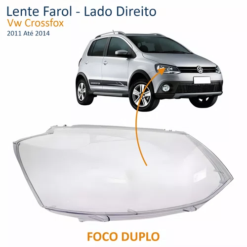 Lente Farol Vw Crossfox 2011 Até 2014 Duplo Lado Direito Passageiro