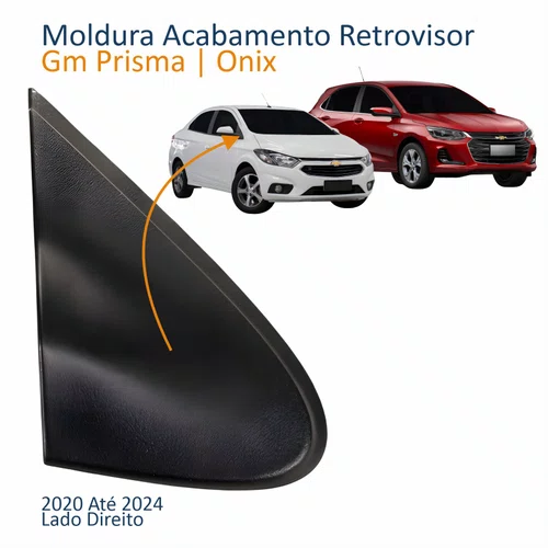 Moldura Acabamento Retrovisor Gm Onix Prisma 2020 2021 2022 2023 2024 Texturizado Lado Direito Passageiro