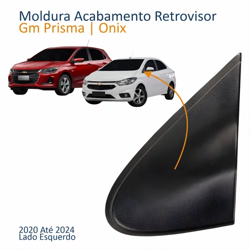 Moldura Acabamento Retrovisor Gm Onix Prisma 2020 2021 2022 2023 2024 Texturizado Lado Esquerdo Motorista