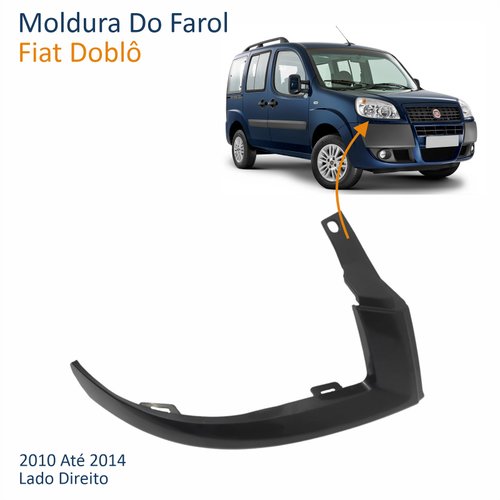 Moldura Do Farol Fiat Doblô 2010 Até 2014 Lado Direito Passageiro