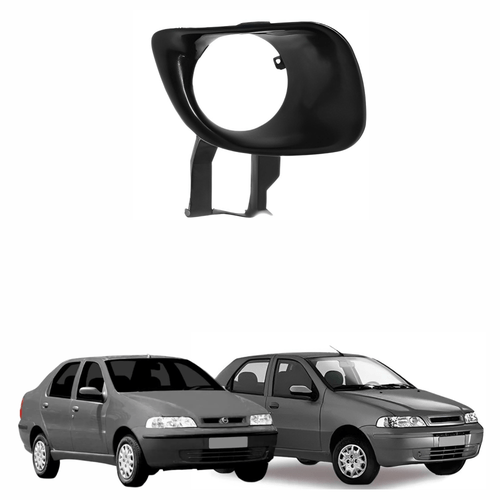 Moldura Farol Auxiliar Fiat Palio Fire Siena 2001 até  2004 com Furo Lado Direito Passageiro