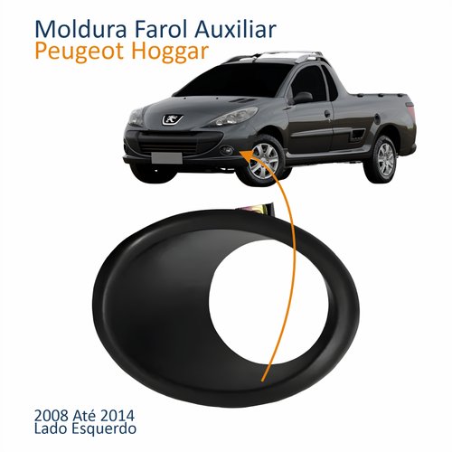 Moldura Farol Auxiliar Peugeot Hoggar 2008 Até 2014 Lado Esquerdo Motorista