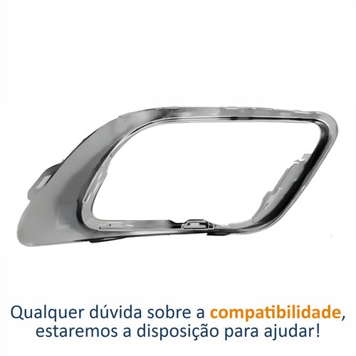 Moldura Farol Auxiliar Renault Fluence 2014 Até 2019 Cromado Lado Esquerdo Motorista