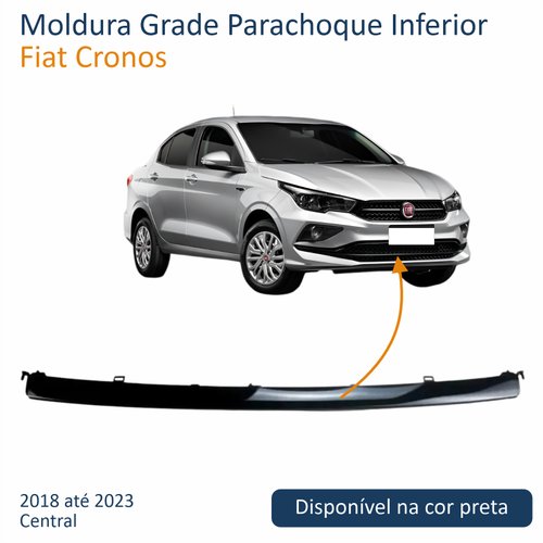 Moldura Grade Parachoque Fiat Cronos 2018 Até 2023 Inferior Central