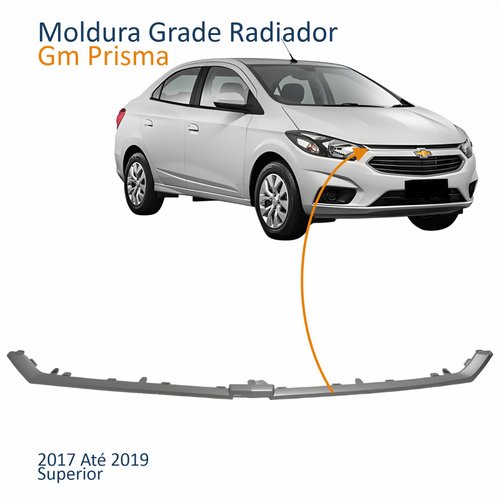Moldura Grade Radiador Gm Prisma 2017 2018 2019 Superior Cinza