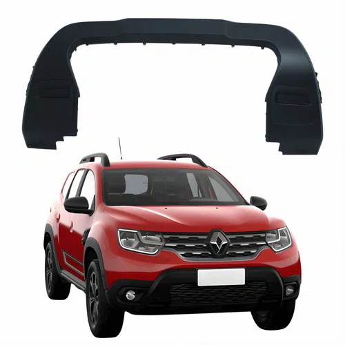 Moldura Parachoque Dianteiro Renault Duster 2020 Até 2025 Preta Inferior Central