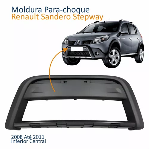 Moldura Parachoque Dianteiro Renault Sandero Stepway 2008 2009 2010 2011 Inferior Central