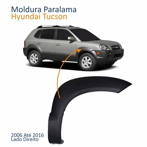 Moldura Para-lama Hyundai Tucson 2006 Até 2016 Lado Direito Passageiro