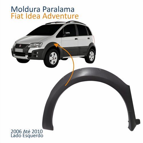 Moldura Para-lama Fiat Idea Adventure 2006 2007 2008 2009 2010 Lado Esquerdo Motorista