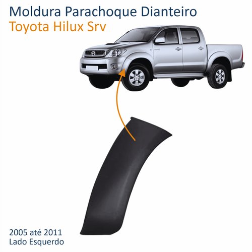 Moldura Parachoque Dianteiro Toyota Hilux Srv 2005 Até 2011 Lado Esquerdo Motorista