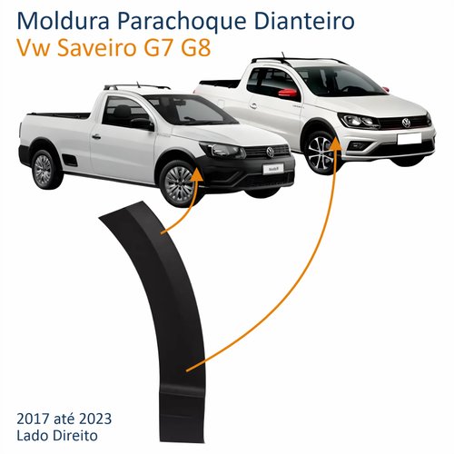 Moldura Parachoque Dianteiro Vw Saveiro G7 G8 2017 Até 2023 Lado Direito Passageiro