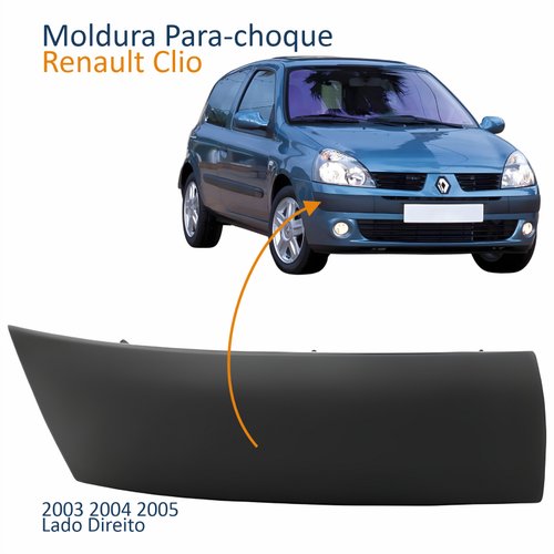 Moldura Para-Choque Renault Clio 2003 2004 2005 Lado Direito Passageiro