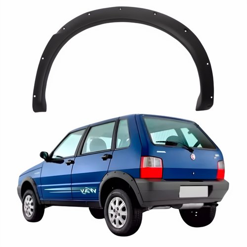 Moldura Paralama Traseiro Fiat Uno Way 2004 Até 2013 DTS Preto Lado Esquerdo Motorista
