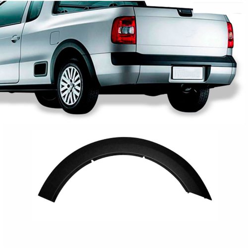Moldura Vw Saveiro G5 2009 até 2012 Vw Saveiro G6 2013 até 2016 Lateral Traseiro Preto Texturizado Lado Esquerdo Motorista