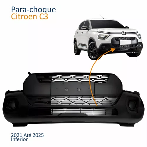 Para-choque Dianteiro Citroen C3 2021 2022 2023 2024 2025 Inferior