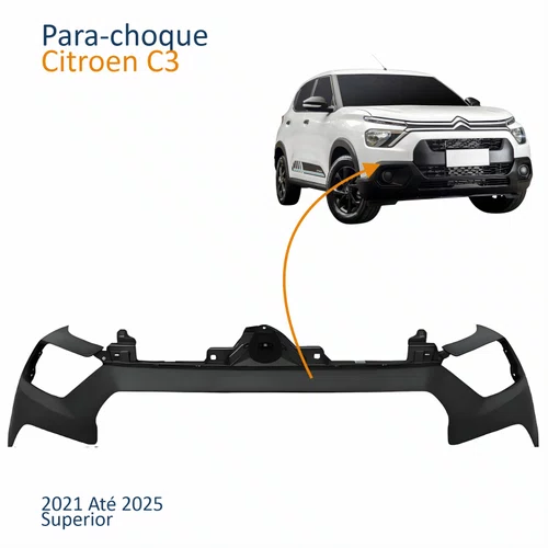 Para-choque Dianteiro Citroen C3 2021 2022 2023 2024 2025 Superior