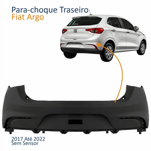 Para-choque Fiat Argo 2017 Até 2022 Traseiro Liso Sem Sensor