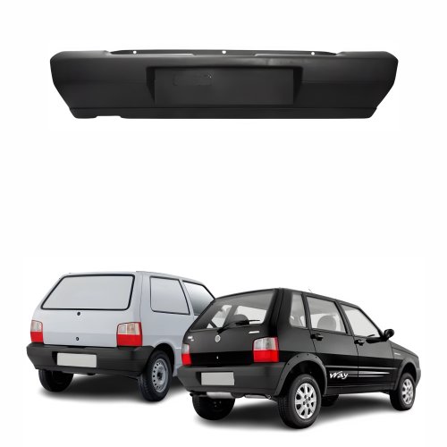 Parachoque Traseiro Fiat Uno Fire Way 2004 Até 2012 Preto Texturizado