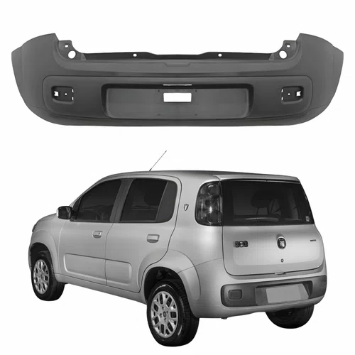 Para-choque Traseiro Fiat Uno Vivace 2011 2012 2013 2014 Cinza