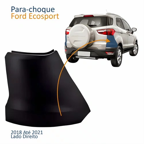 Para-choque Traseiro Ford Ecosport 2018 2019 2020 2021 Lado Direito Passageiro