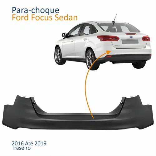 Para-choque Traseiro Ford Focus Sedan 2016 2017 2018 2019