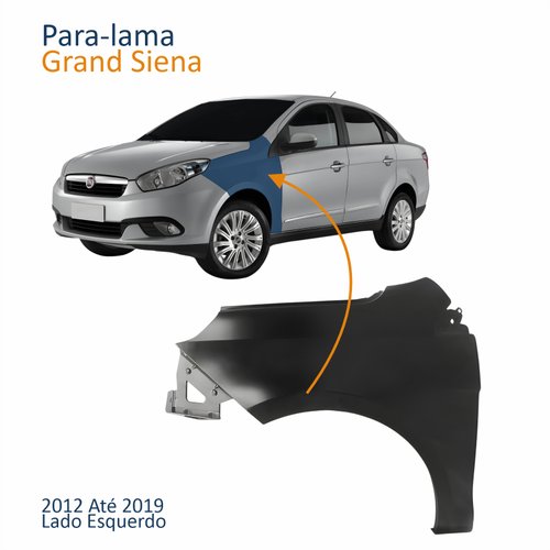 Para-lama Dianteiro Grand Siena 2012 Até 2019 Lado Esquerdo Motorista
